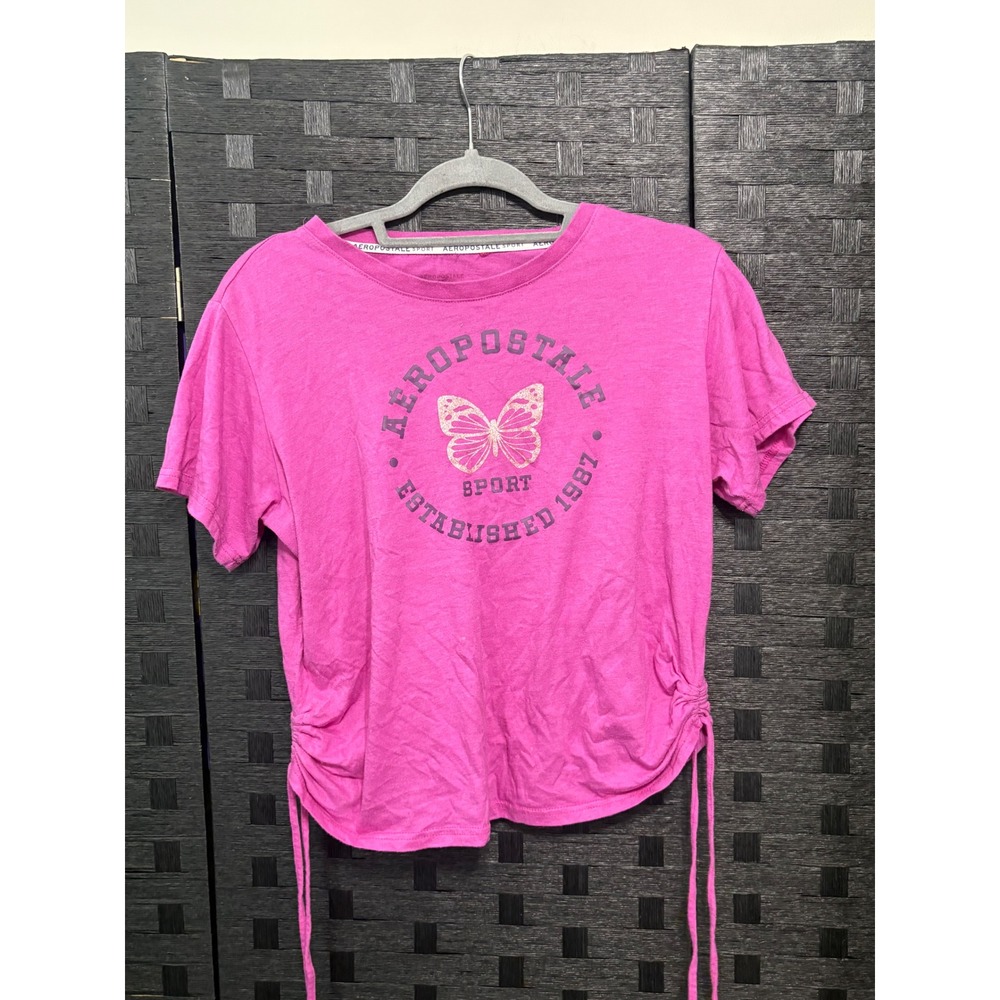 Aeropostale women's pink scrunch bottom Tshirt L